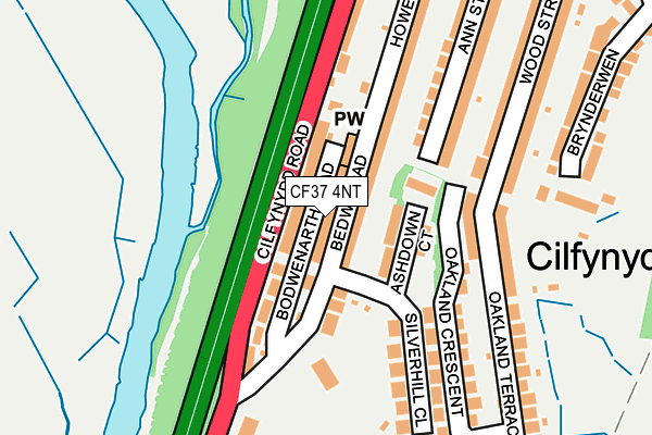 CF37 4NT map - OS OpenMap – Local (Ordnance Survey)