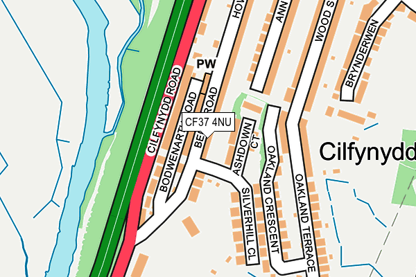 CF37 4NU map - OS OpenMap – Local (Ordnance Survey)