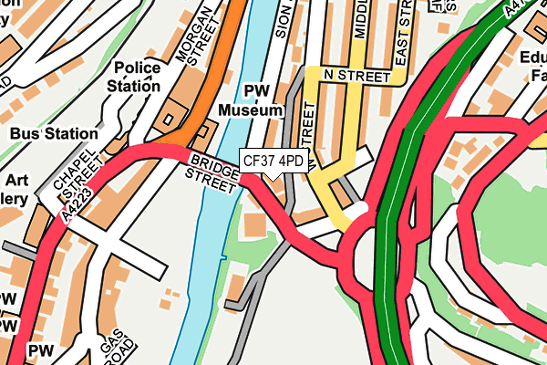 CF37 4PD map - OS OpenMap – Local (Ordnance Survey)