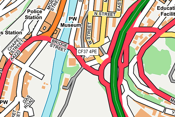 CF37 4PE map - OS OpenMap – Local (Ordnance Survey)