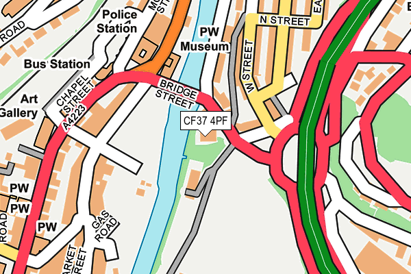 CF37 4PF map - OS OpenMap – Local (Ordnance Survey)