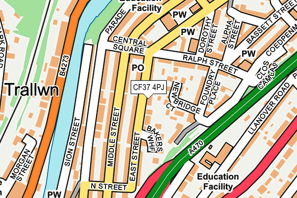 CF37 4PJ map - OS OpenMap – Local (Ordnance Survey)
