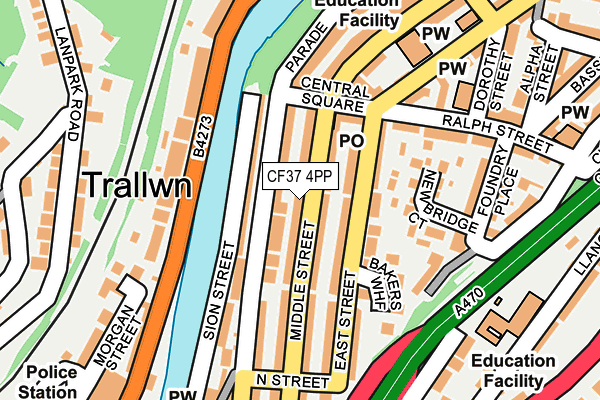 CF37 4PP map - OS OpenMap – Local (Ordnance Survey)