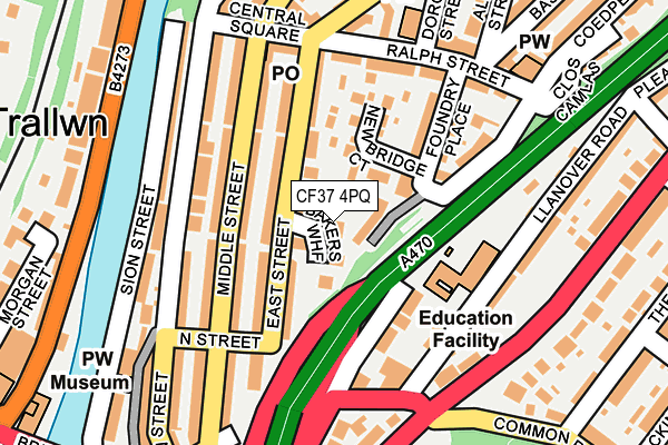 CF37 4PQ map - OS OpenMap – Local (Ordnance Survey)