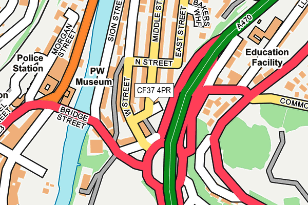 CF37 4PR map - OS OpenMap – Local (Ordnance Survey)