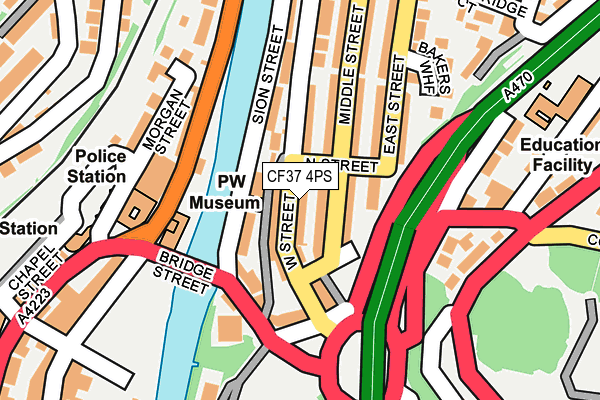 CF37 4PS map - OS OpenMap – Local (Ordnance Survey)