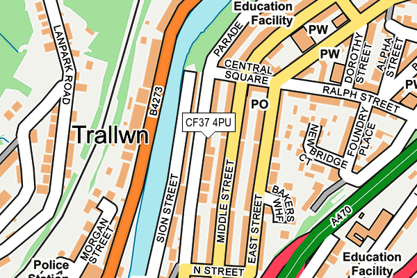 CF37 4PU map - OS OpenMap – Local (Ordnance Survey)