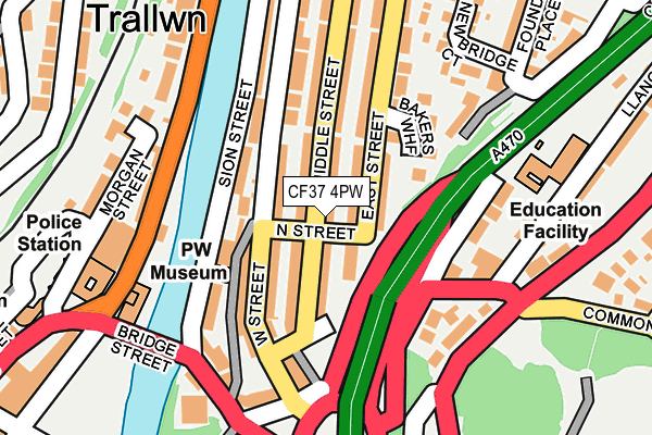 CF37 4PW map - OS OpenMap – Local (Ordnance Survey)