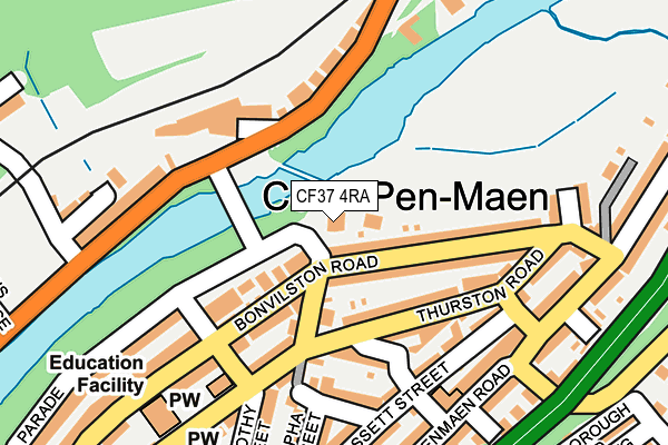 CF37 4RA map - OS OpenMap – Local (Ordnance Survey)