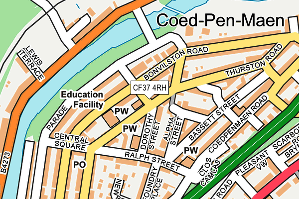 CF37 4RH map - OS OpenMap – Local (Ordnance Survey)