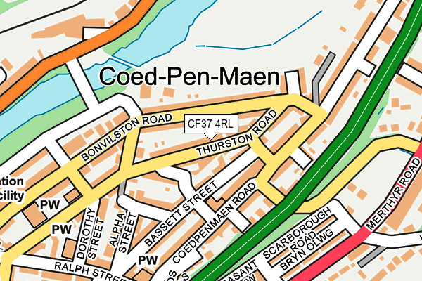 CF37 4RL map - OS OpenMap – Local (Ordnance Survey)