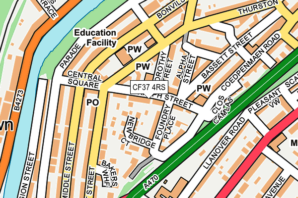 CF37 4RS map - OS OpenMap – Local (Ordnance Survey)