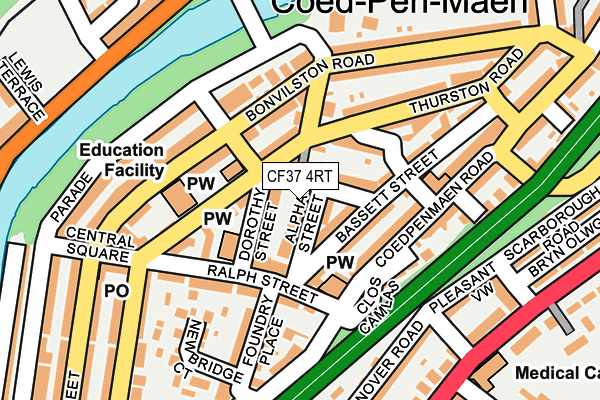 CF37 4RT map - OS OpenMap – Local (Ordnance Survey)