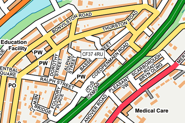 CF37 4RU map - OS OpenMap – Local (Ordnance Survey)