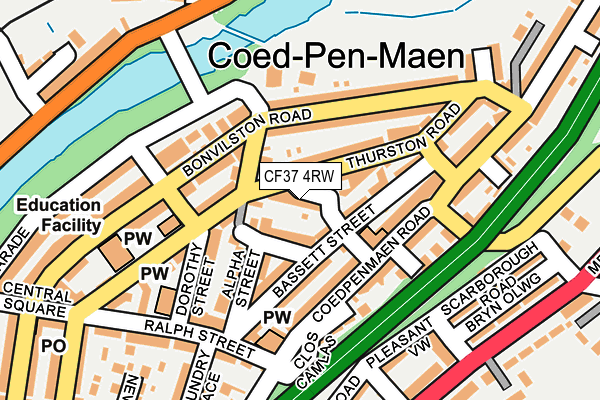 CF37 4RW map - OS OpenMap – Local (Ordnance Survey)