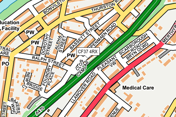 CF37 4RX map - OS OpenMap – Local (Ordnance Survey)