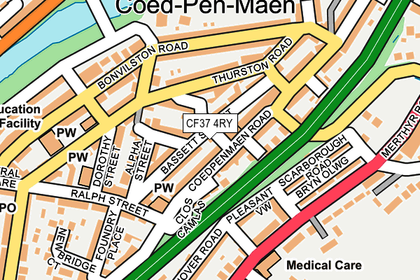 CF37 4RY map - OS OpenMap – Local (Ordnance Survey)