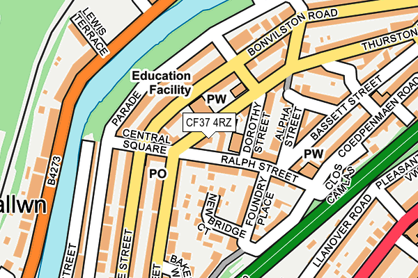 CF37 4RZ map - OS OpenMap – Local (Ordnance Survey)