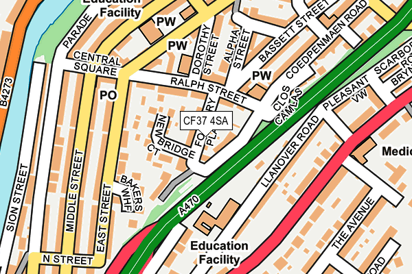 CF37 4SA map - OS OpenMap – Local (Ordnance Survey)