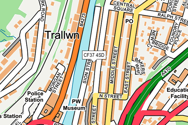 CF37 4SD map - OS OpenMap – Local (Ordnance Survey)