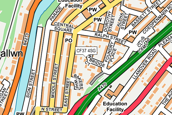 CF37 4SG map - OS OpenMap – Local (Ordnance Survey)