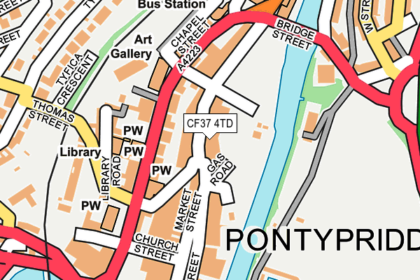 CF37 4TD map - OS OpenMap – Local (Ordnance Survey)