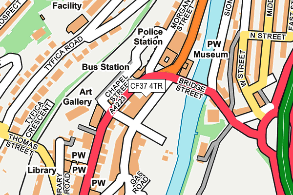 CF37 4TR map - OS OpenMap – Local (Ordnance Survey)