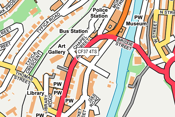 CF37 4TS map - OS OpenMap – Local (Ordnance Survey)