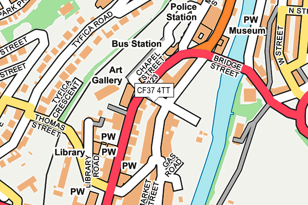 CF37 4TT map - OS OpenMap – Local (Ordnance Survey)