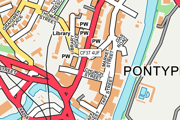 CF37 4UF map - OS OpenMap – Local (Ordnance Survey)