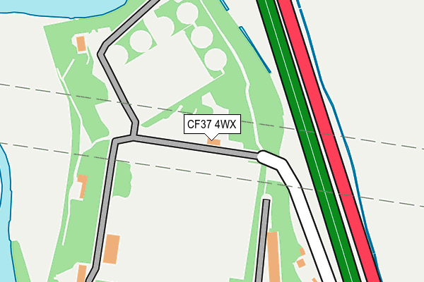 CF37 4WX map - OS OpenMap – Local (Ordnance Survey)