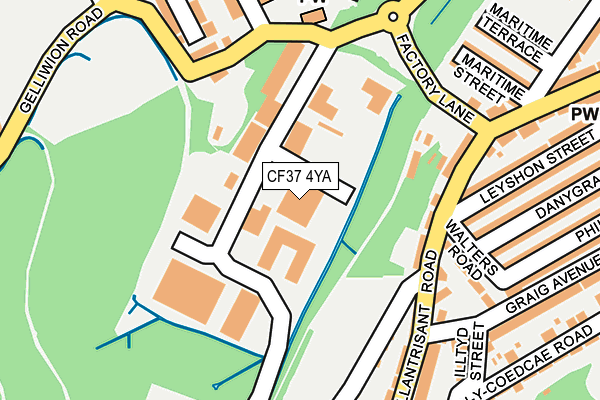 CF37 4YA map - OS OpenMap – Local (Ordnance Survey)