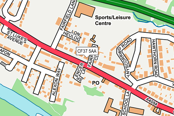 CF37 5AA map - OS OpenMap – Local (Ordnance Survey)