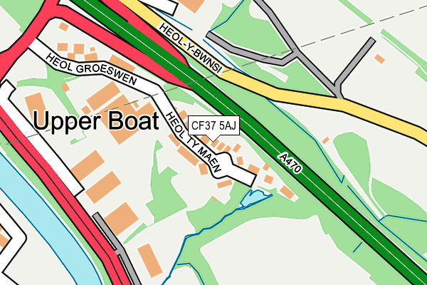 CF37 5AJ map - OS OpenMap – Local (Ordnance Survey)