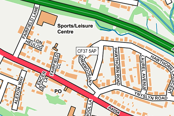 CF37 5AP map - OS OpenMap – Local (Ordnance Survey)