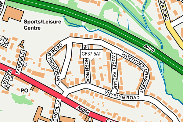 CF37 5AT map - OS OpenMap – Local (Ordnance Survey)