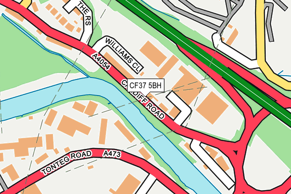 Map of RIVERSIDE GARAGE (TONYREFAIL) LIMITED at local scale