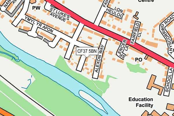 CF37 5BN map - OS OpenMap – Local (Ordnance Survey)