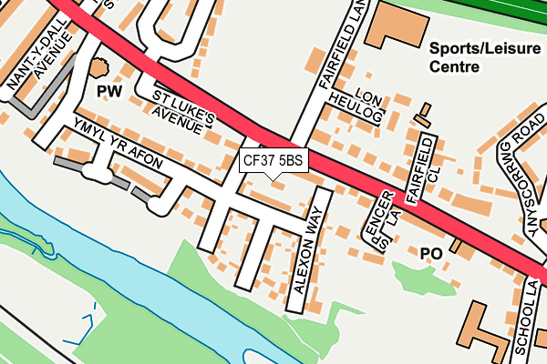 CF37 5BS map - OS OpenMap – Local (Ordnance Survey)