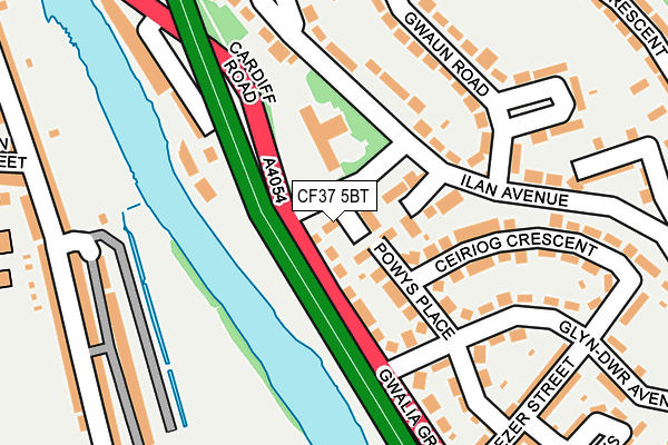CF37 5BT map - OS OpenMap – Local (Ordnance Survey)