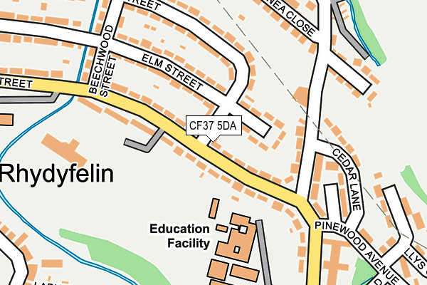 CF37 5DA map - OS OpenMap – Local (Ordnance Survey)