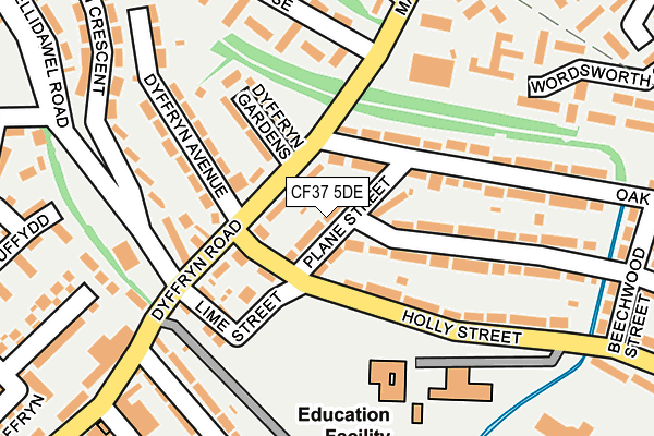 CF37 5DE map - OS OpenMap – Local (Ordnance Survey)