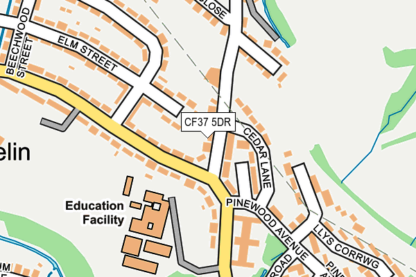 CF37 5DR map - OS OpenMap – Local (Ordnance Survey)