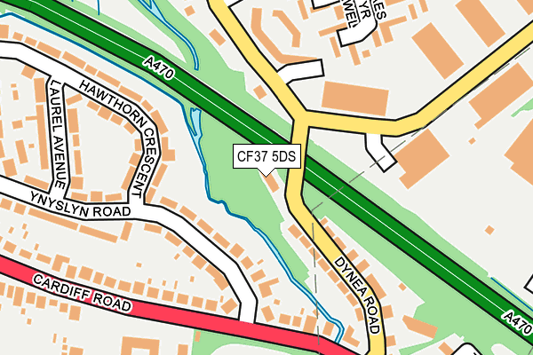 CF37 5DS map - OS OpenMap – Local (Ordnance Survey)