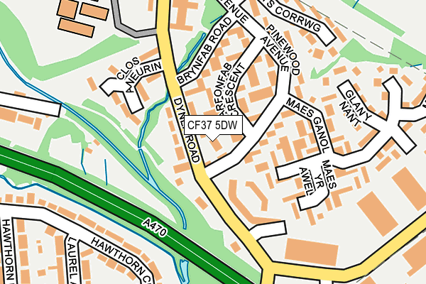 CF37 5DW map - OS OpenMap – Local (Ordnance Survey)