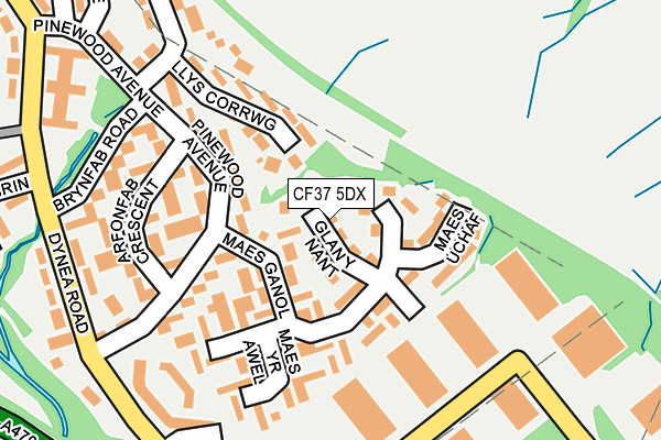 CF37 5DX map - OS OpenMap – Local (Ordnance Survey)
