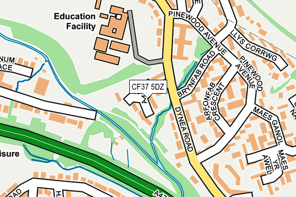 CF37 5DZ map - OS OpenMap – Local (Ordnance Survey)