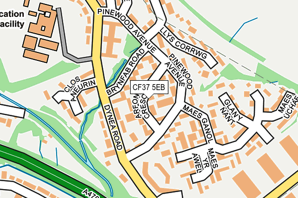 CF37 5EB map - OS OpenMap – Local (Ordnance Survey)