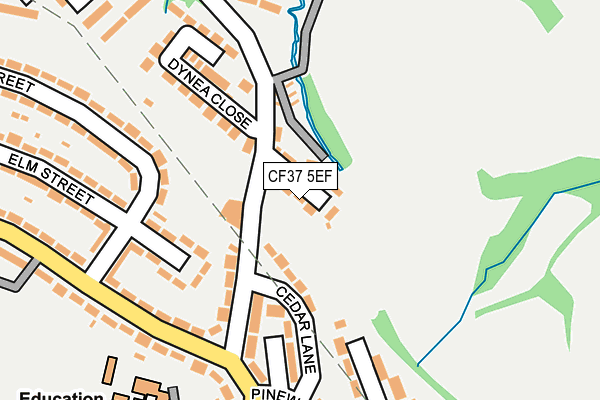 CF37 5EF map - OS OpenMap – Local (Ordnance Survey)