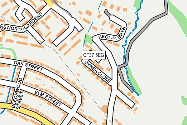 CF37 5EG map - OS OpenMap – Local (Ordnance Survey)